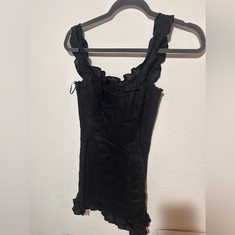 Reformation size 2 Black Ruffled mini Dress
